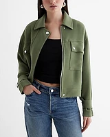 Oversized Cropped Moto Jacket Women