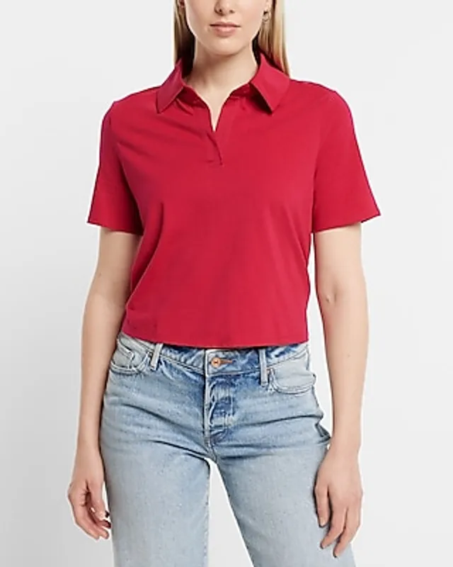 Skimming V-neck Short Sleeve Polo Top