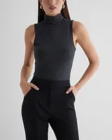 Supersoft Fitted Turtleneck Sleeveless Bodysuit Black Women's S