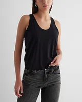 Skimming Cotton Scoop Neck Tank White Women's