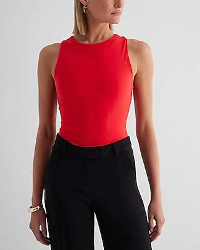 Express Body Contour Compression Mock Neck Cutout Crop Top Women's