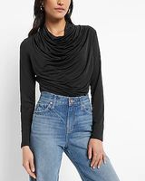 Draped Cowl Neck Long Sleeve Top Women's