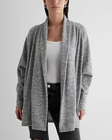 Waffle Knit Cardigan Gray Women