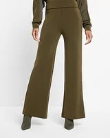 Super High Waisted Silky Sueded Scuba Wide Leg Palazzo Pants