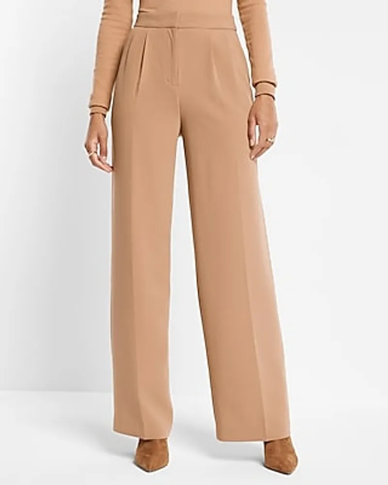 Super High Waisted Open Pleated Wide Leg Palazzo Pant