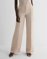 Editor High Waisted Linen-Blend Pintuck Trouser Pant Yellow Women's 4 Long