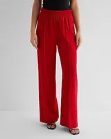 High Waisted Seamed Pull On Wide Leg Palazzo Pant Black Women