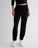 High Waisted Velour Joggers Red Women's