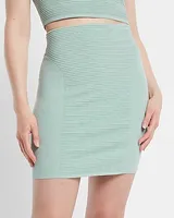 Body Contour High Waisted Ribbed Mini Sweater Skirt Women's