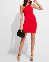 Versatile Body Contour One Shoulder Mini Dress