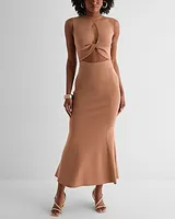 Cocktail & Party Reversible Twist Cutout Maxi Sweater Dress