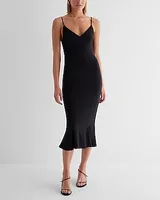 Cocktail & Party,Date Night V-Neck Sleeveless Midi Slip Dress