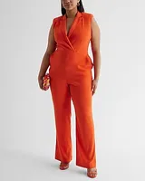 Work Sleeveless Blazer Jumpsuit Women's