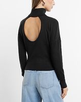 Ultra Soft Turtleneck Open Back Banded Bottom Sweater Neutral Women's S