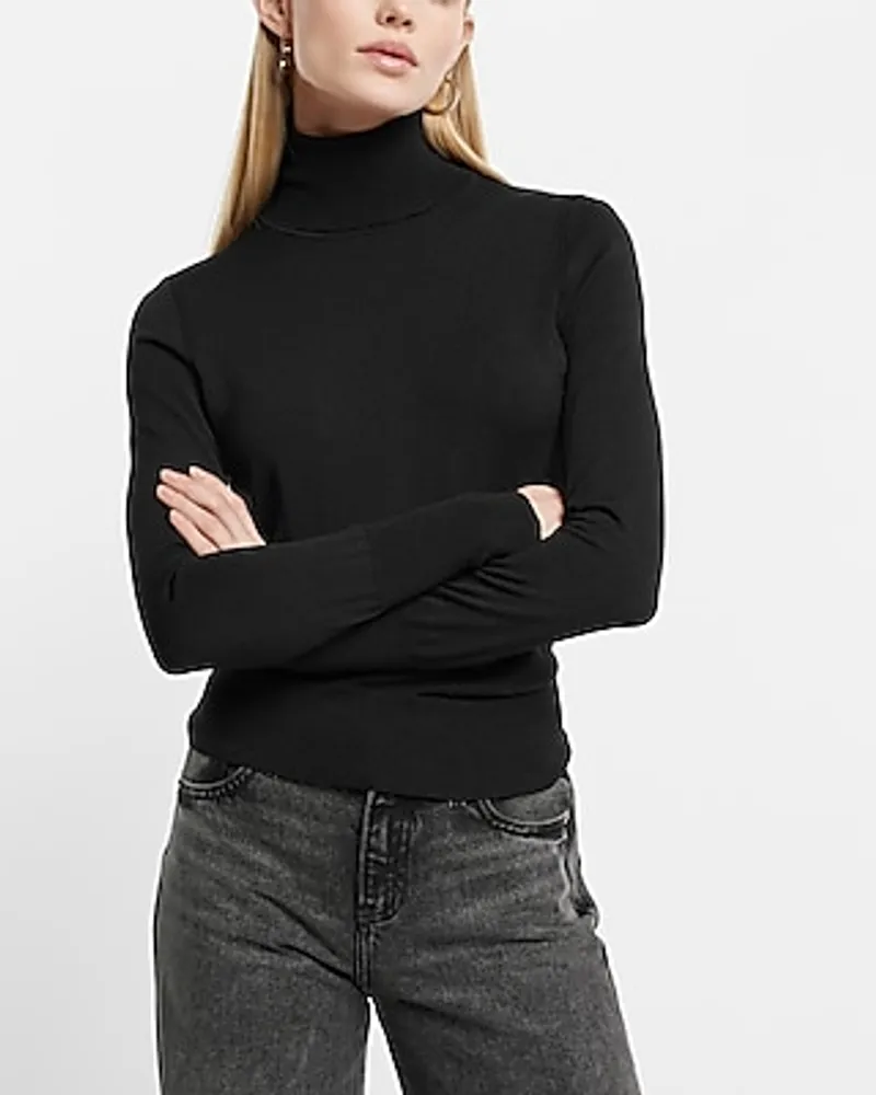 Silky Soft Fitted Turtleneck Sweater Red Women's