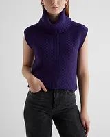 Ribbed Turtleneck Sweater Vest Women's