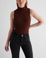 Silky Soft Fitted Ribbed Mock Neck Sweater Tank Women