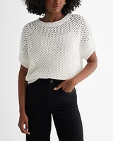 Open Stitch Short Sleeve Sweater Women's