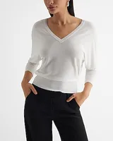 V-Neck Banded Bottom Soho Sweater Women's