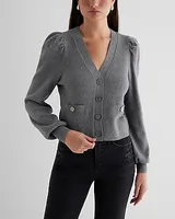 Shine Tipped V-Neck Cardigan