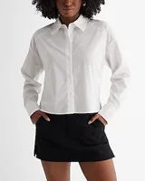 Poplin Cropped Boyfriend Portofino Shirt Black Women