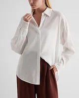 Linen-Blend Boyfriend Portofino Shirt