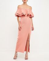 Cocktail & Party Endless Rose Off The Shoulder Ruffle Maxi Dress Women's L