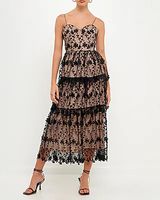 Cocktail & Party Endless Rose Crochet Layered Midi Dress Blue Women