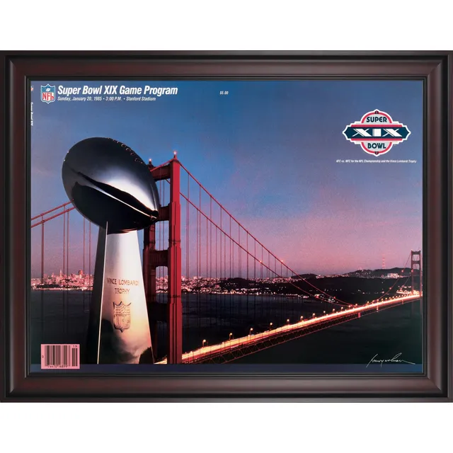 1986 Bears vs Patriots Framed 36 x 48 Canvas Super Bowl XX Program