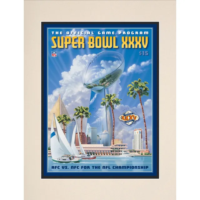 New York Giants vs. Denver Broncos Super Bowl XXI 10.5 x 13 Sublimated  Plaque