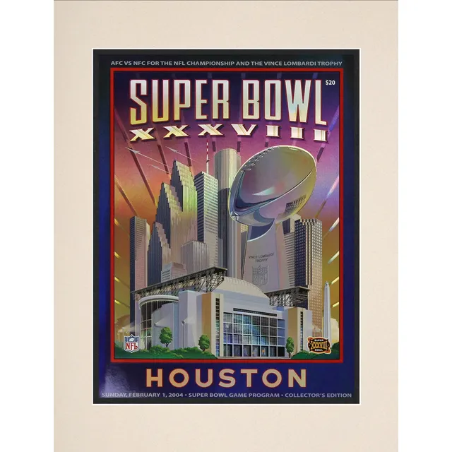 1986 Bears vs Patriots Framed 36 x 48 Canvas Super Bowl XX Program