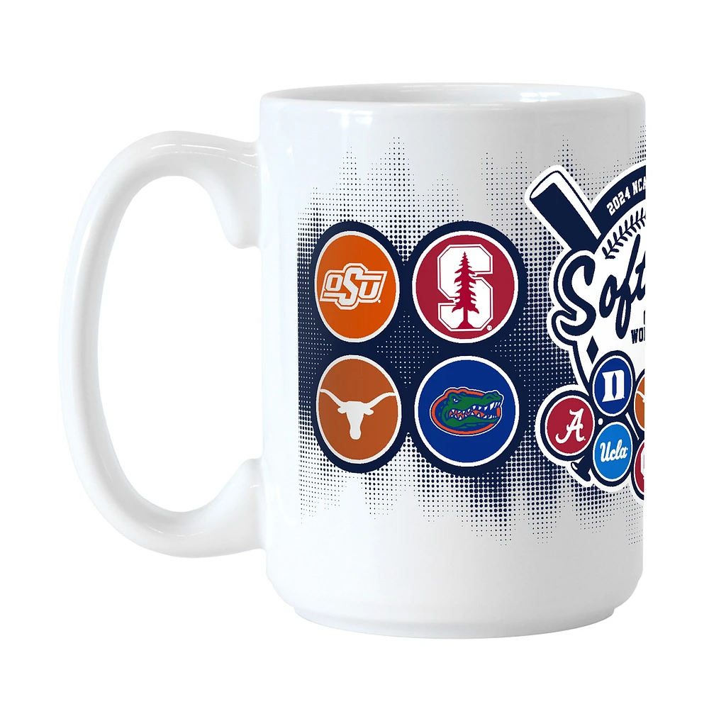 Série mondiale universitaire de softball féminin de la NCAA 2024, 15 oz. Tasse sublimée