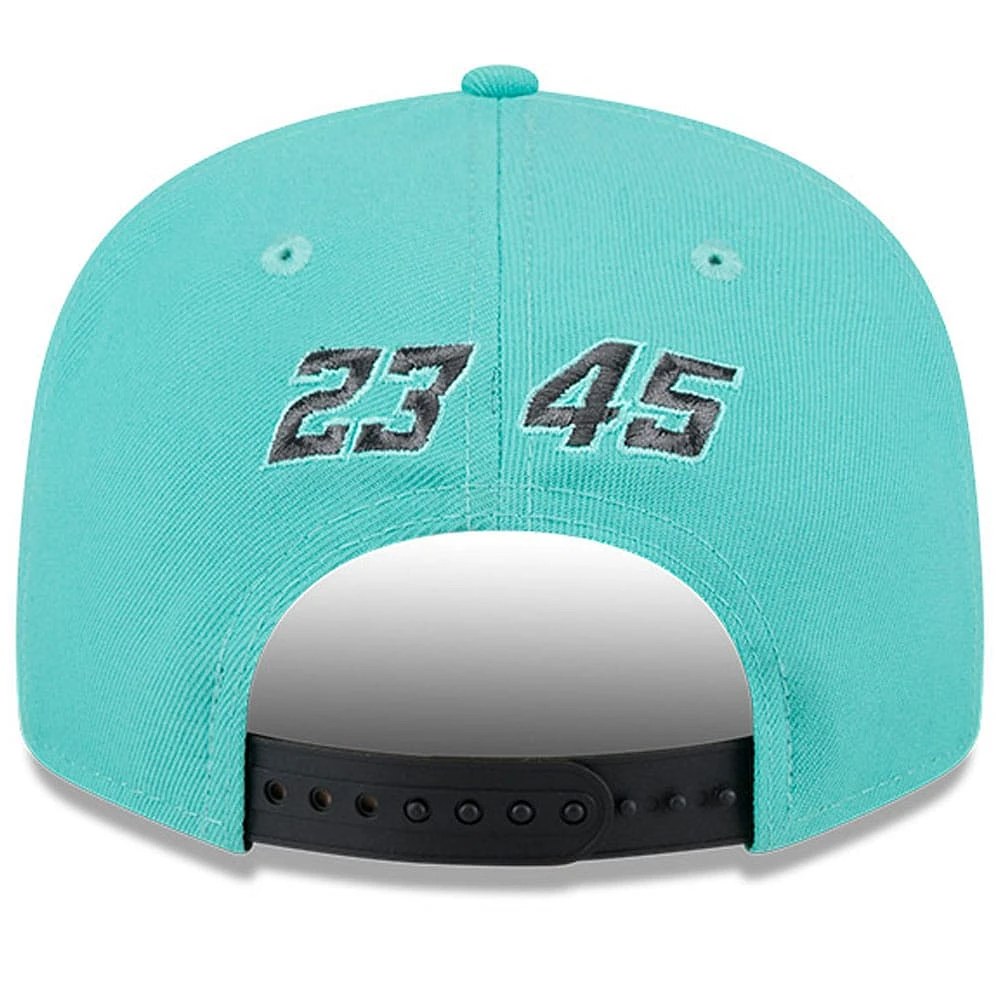 Casquette Snapback 23XI Racing 9FIFTY New Era pour hommes, menthe/noir