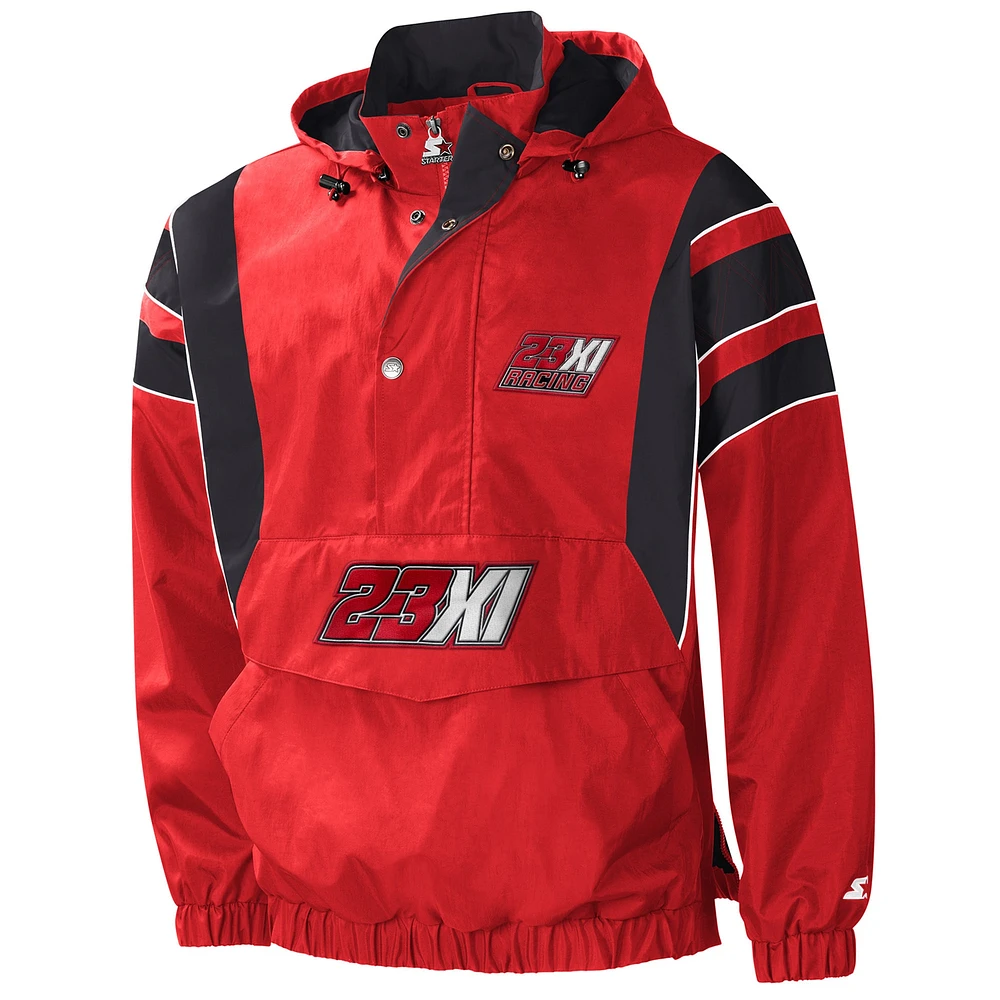 Men's Starter Red/Black 23XI Racing Impact Half-Snap Pullover Jacket