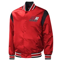 Men's Starter Red 23XI Racing Force Play Full-Snap Varsity Jacket