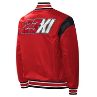 Men's Starter Red 23XI Racing Force Play Full-Snap Varsity Jacket