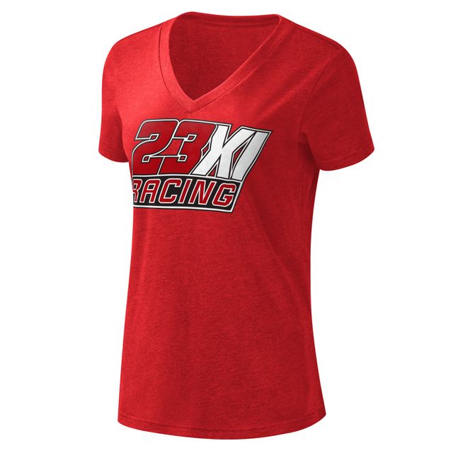 T-shirt à encolure en V pour femme G-III 4Her by Carl Banks rouge 23XI Racing 1st Place