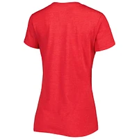 T-shirt à col en V rouge 23XI Racing Bump & Run G-III 4Her by Carl Banks pour femme