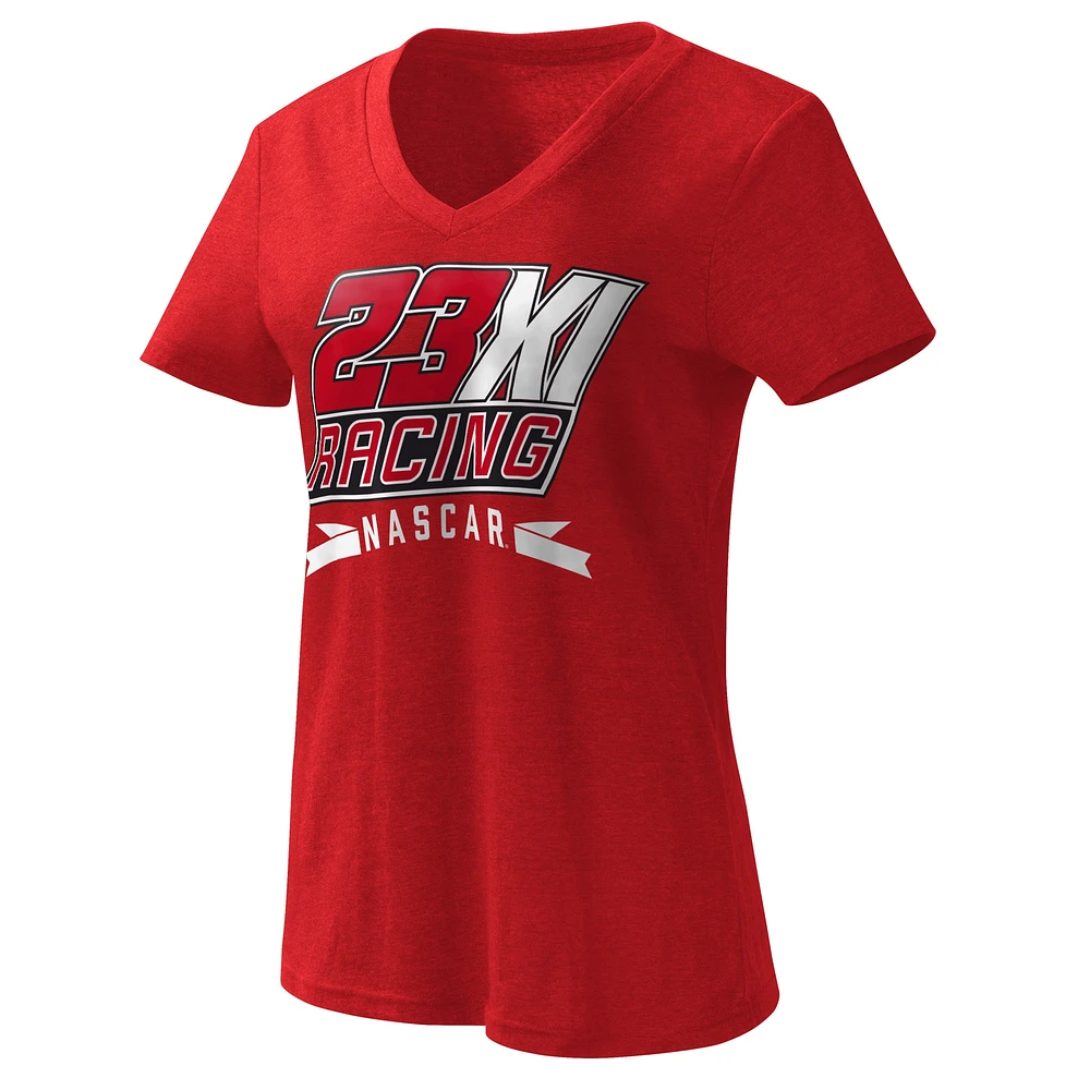 T-shirt à col en V rouge 23XI Racing Dream Team G-III 4Her by Carl Banks pour femme