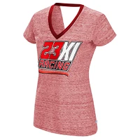 Women's Touch Heather Red 23XI Racing Halftime Back Wrap T-Shirt