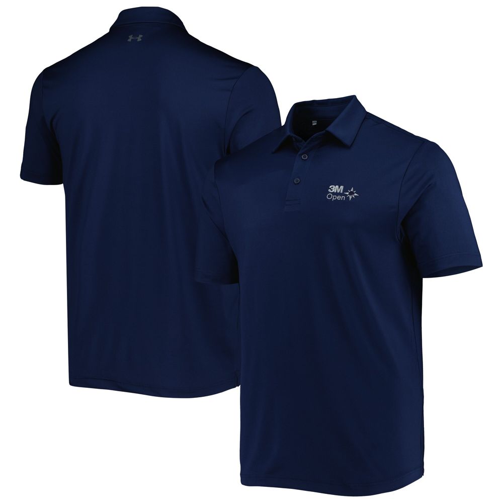 Men's Under Armour Navy 3M Open T2 Green Polo