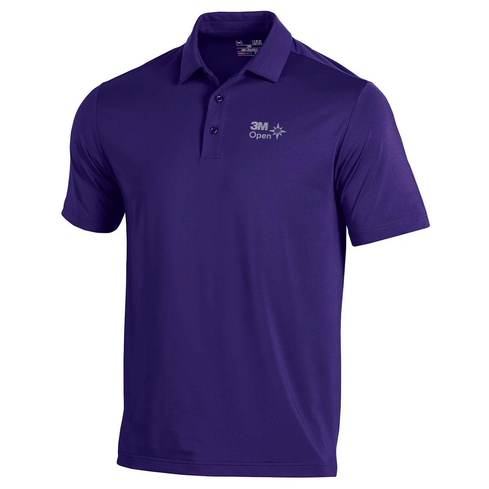 Men's Under Armour Purple 3M Open T2 Green Polo