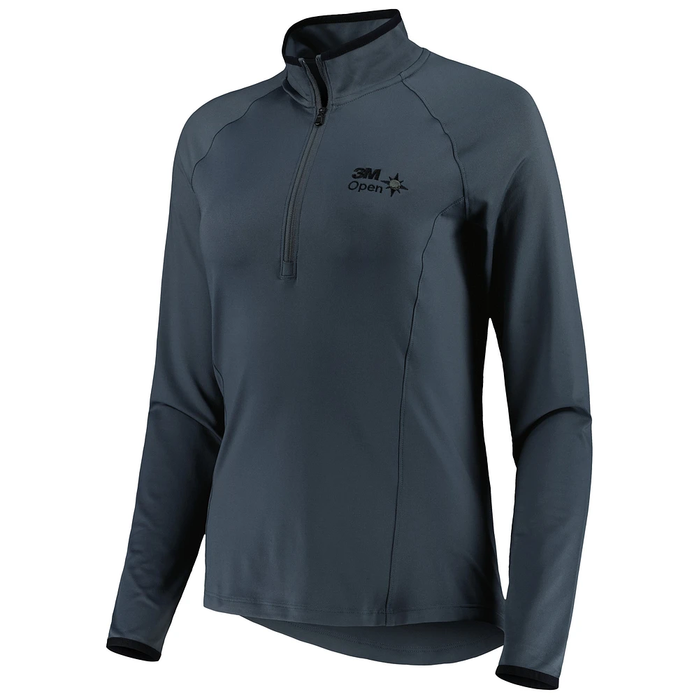 Women's Under Armour Gray 3M Open T2 Green Half-Zip Raglan Top