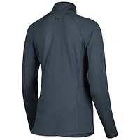 Women's Under Armour Gray 3M Open T2 Green Half-Zip Raglan Top