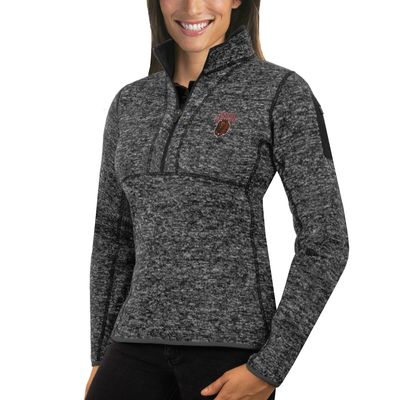 Montana Grizzlies Antigua Women's Fortune 1/2-Zip Pullover Sweater - Charcoal