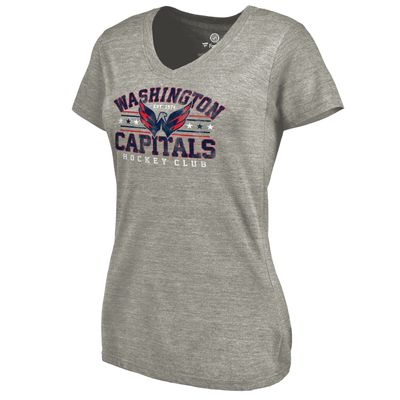 Washington Capitals Women's Hometown Collection Presidential Tri-Blend V-Neck T-Shirt - Red