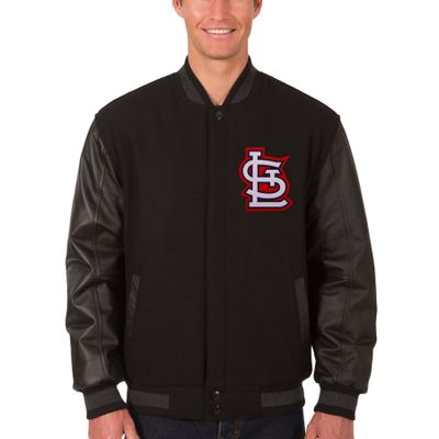 St. Louis Cardinals JH Design Wool & Leather Reversible Jacket - Black