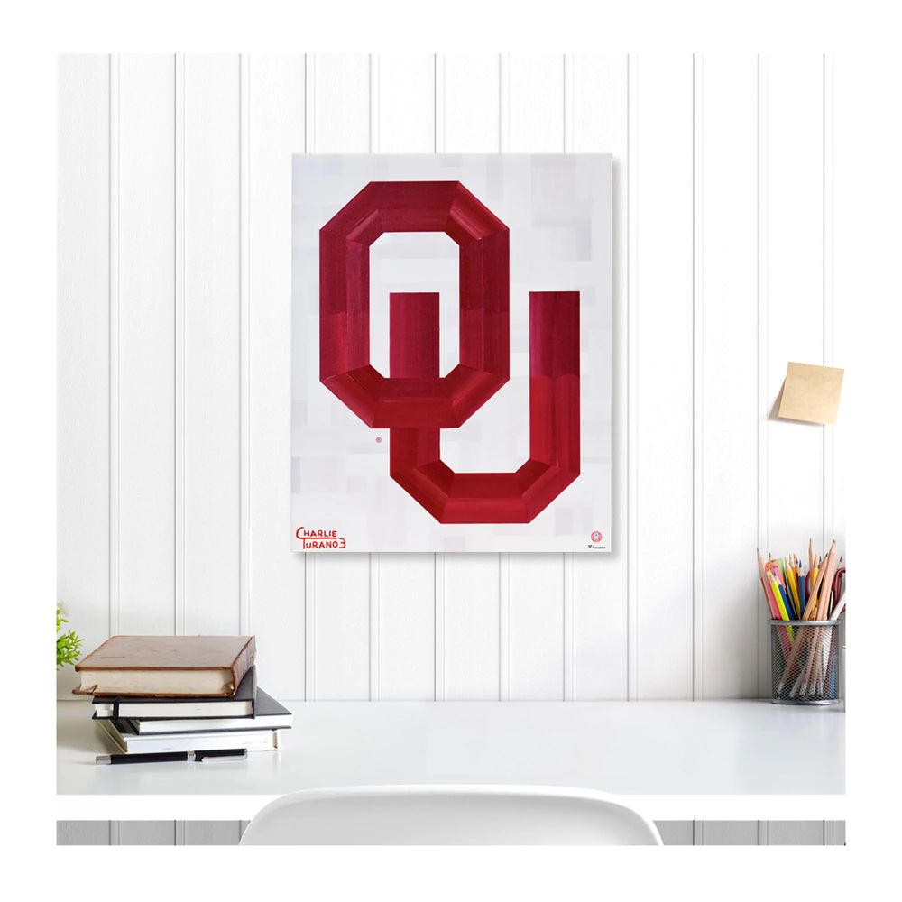 Oklahoma Sooners Fanatics Authentic 16" x 20" White Logo Canvas Giclee