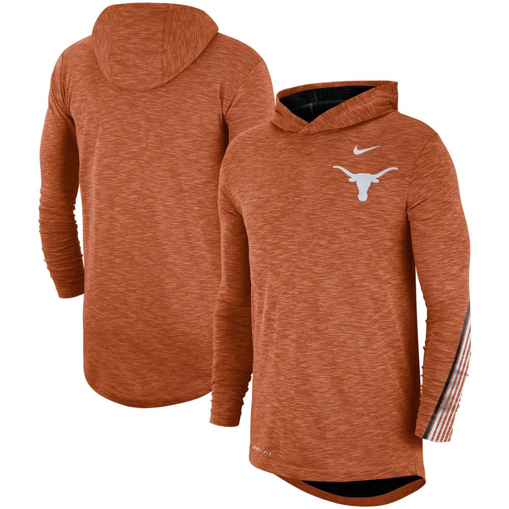 Texas Longhorns Nike Sideline Long Sleeve Hoodie Performance Top - Orange