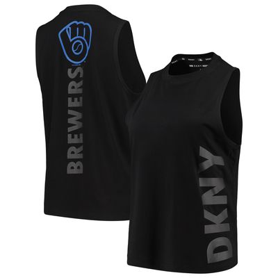 Milwaukee Brewers DKNY Sport Women's The Olivia Tri-Blend Tank Top - Black